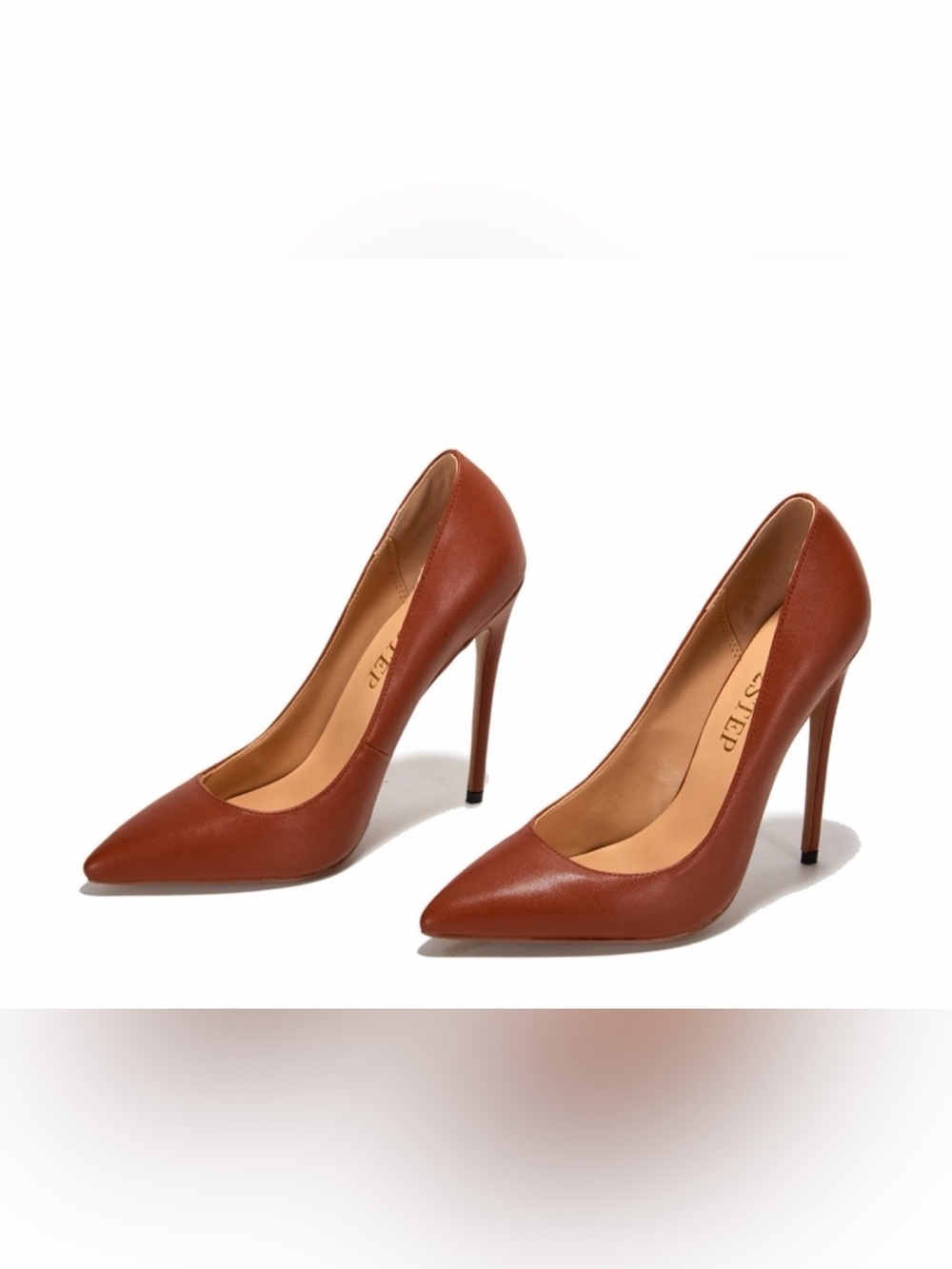 Classic Pointed-Toe Stiletto Pumps in Brown EU Size 42=US Size 11